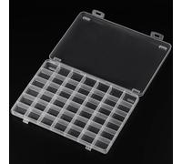 SUTOKAKA 1Pc 42 Grids Clear Plastic Jewelry Organizer Box Large Bead Storage Container with Non-Adjustable Dividers Small Parts Compartment Organizer for Washi Tapes Crafts Screws Sewing Threads