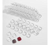 SUTOKAKA 240Pcs Solid Rounded Square Nail Polish Swatches Mini Display Cards Crystal Clear Glass Nail Color Swatch Dots Chart Tips for Nail Salon Training Practicing Beginners Professionals