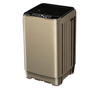 SUTOUG 15.6lbs Full-Automatic Washing Machine, Portable Compact Laundry Washer with Drain Pump, 10 Programs 8 Water Levels with LED Display for RV, Camping, Apartment, Dorm, Dark-Gold