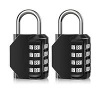 SUTOUG 2PCS Combination Lock Waterproof 4 Digit Padlocks with Combination Code, Zinc Alloy Combination Lock for Door, Tool Boxes, Schools, Gym, Garden, Fences, Reel Cabinet & Storage, Black