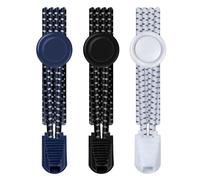SUTOUG Shoelaces, 3 Pairs of Elastic Shoelaces with Locking System, Reflective Free-Tie Shoelaces 120CM (Black, White, Royal Blue)