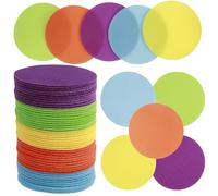 Sutowe 100Pcs Carpet Markers 10cm Floor Dots Markers Cute Self-adhesive Sheet Colorful Reusable Washable Sit Dot Sticker for Classroom Kindergarten Teacher Supplies(Circle)