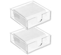 Sutowe 2Pcs Napkin Holder Clear Acrylic Paper Napkin Organizer 14x14x5cm Square Cocktail Napkin Box Decorative Counter Top Accessories Storage Tray for Table Kitchen Bathroom Dinning Room Party