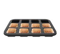 Sutowe 35.5x26.5x3CM Carbon Steel Square Muffin Baking Pan, Non Stick 12 Cavity Cupcake Pan Deep Cupcake Tin Multipurpose Muffin Tin Tray with Rippled Edge for Oven Baking (gray-1pcs)