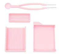 Sutowe 4 Pcs Fuse Bead Tool Kit, DIY Fuse Bead Pickup Tray Kit with Needle Tweezer and Aligner Tray, Precision Tool for Art Craft Project Beading Enthusiast (5mm)