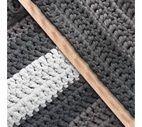 Sutowe 46inch Chunky Knitting Blanket Machine, with Assembly Tools Included Foldable Wooden Chunky Weaving Frame, Adjustable Length DIY Hand Knitting Tool for Beginners Crafts