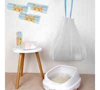 Sutowe 60 Count Cat Litter Box Liners Drawstring Cat Litter Receptacles Bags Leak Proof Extra Thick Cat Waste Bags Self-Cleaning Pet Garbage Bags for Litter Box(58X35cm)