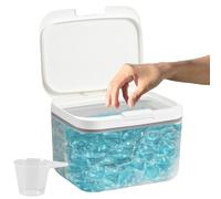 Sutowe Automatic Pop-Up Dishwasher Pod Holder Laundry Pods Container 20x16.6x14cm Large Capacity 2.8L Sealed Washing Powder Storage Case with Measuring Cup for Washing Pods,Bath Bombs,Scent Booster