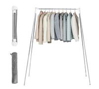 Sutowe Clothes Drying Rack 53.5 Inch Foldable Laundry Drying Rack Stretchable Clothes Drying Hanger with Non Slip Feet Stainless Steel Clothes Drying Stand Travel Garment Rack for Home Dorm