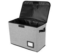 Sutowe Comic Book Storage Box Foldable Comic Book Bin 40x20x30cm Washable Comic Short Box Comic Book Organizer with Handle & Enclosed Lid for Wardrobe Closet Shelf Office(grey)