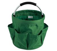 Sutowe Gardening Storage Tote with Aluminum Handle 6 Pockets Folding Garden Tool Bag 17L Large Capacity Cleaning Organizer Caddy Multifunctional Picnic Basket Portable Car Storage Caddy(green)