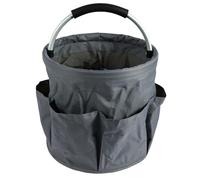 Sutowe Gardening Storage Tote with Aluminum Handle 6 Pockets Folding Garden Tool Bag 17L Large Capacity Cleaning Organizer Caddy Multifunctional Picnic Basket Portable Car Storage Caddy(grey)