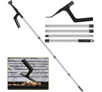 Sutowe Gutter Cleaning Tool Roof Gutter Cleaner with 70.8in Telescopic Extendable Pole, Detachable Cleaning Scraper Tool Roofing Guard Cleaner Tool for Cleaning Leaves and Debris