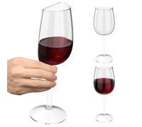 Sutowe Half Wine Glass, Pack of 2 Half Crystal Glasses Cups, Transparent Creative Funny Red Wine Glasses Set Large Funny Romantic Present for Valentine's Day Birthday or Anniversary