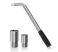 Sutowe Lug Wrench Telescoping Wheel Brace Lug Nut Wrenchs with 17/19/21/23mm Sockets Extendable Wheel Nut Remover for Vehicles Car Van Truck Caravan