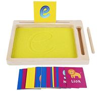 Sutowe Montessori Sand Table Early Training Writing and Drawing Toy, Alphabet and Number Learning Writing Exercises Wooden Montessori Sand Table Learning Toy for Early Motor Development in Children