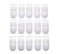 Sutoyuen Pacifier Clip Holder Plastic Mittens Bin Key Clip DIY Personalized Dummy Clip Baby Blanket Bib Chain Holder White Color 15mm 60pcs