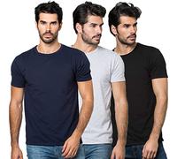 SUTRAN TECHNOLOGY Pack of 3 Sweat Proof t-Shirts, absorbs and evaporates Sweat, Odour-Proof, Anti-Sweat, Anti-Stain, Anti-Odor, 100% Breathable.