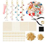 SUTROMA 423Pcs Lip Gloss Charms Keychain Kit | Including 100 Charms 60 Keychain Clip 30 Extender Chains 1 Jewelry Plier | Bag Charm Kit | Jewelry Making Supplies for DIY Key Chain Making (Kind1)