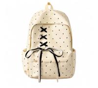 SUTSZDKW Star Print School Backpack with Laptop Compartment, Water-Resistant Nylon (beige)
