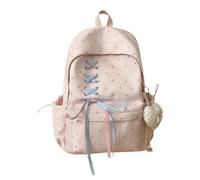 SUTSZDKW Star Print School Backpack with Laptop Compartment, Water-Resistant Nylon (pink)