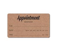 Sutter Signs Appointment Reminder Cards, 200 pcs, Kraft Paper, Business Card Size for Hair Salons, Cosmetology Businesses, Cleaning Services, Massage Therapy