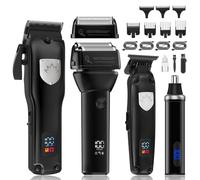 Suttik 4 in 1 Hair Clipper Set Men Hair Trimmer Beard Trimmer Nose Ear Trimmer Professional Electric Razor Shaver Rechargeable Barber Kit Gifts for Him