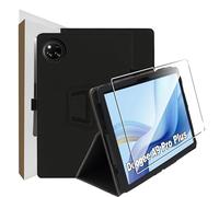 Suttkue for Case Compatible with Doo-gee A9 Pro Plus, Tablet Protection Bundle with 1 Piece 9H Hardness Anti-Scratch Film, Vertical Stand Function, Protective Case for A9 Pro Plus, Black
