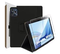 Suttkue for Case Compatible with TABWEE W90 / TABWEE T90, Tablet Protection Bundle with 1 Piece 9H Hardness Anti-Scratch Film, Vertical Stand Function, Protective Case For Tabwee W90, Black