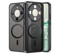 Suttkue for Honor Magic 8 Lite case, Anti-Yellow,Translucent Matte Retro Shockproof Cell Phone Case (Matte Black)
