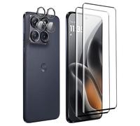 Suttkue for Motorola Moto EDGE 70 Fusion Screen Protector with Camera Lens Protector, 9H Hardness,Anti-Scratch Tempered Glass flim, Case Friendly, Anti-Fingerprint (2+1 PACK)