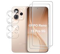 Suttkue for OPPO Reno 15 Pro 5G Screen Protector with Camera Lens Protector, 9H Hardness,Anti-Scratch Tempered Glass flim, Case Friendly, Anti-Fingerprint (2+2 PACK)
