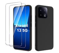 Suttkue for Xiaomi 13 Screen Protector(2 pack) Tempered Glass flim+Xiaomi 13 case,9H Hardness,Anti-Scratch, Case Friendly, Anti-Fingerprint,Shock-Absorption