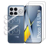 Suttkue for Xiaomi POCO F8 Ultra Screen Protector with Camera Lens Protector, 9H Hardness,Anti-Scratch Tempered Glass flim, Case Friendly, Anti-Fingerprint (2+2 PACK)