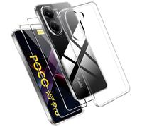 Suttkue for Xiaomi Poco X7 Pro Screen Protector(2 pack) Tempered Glass flim＆Xiaomi Poco X7 Pro case,9H Hardness,Anti-Scratch, Case Friendly,Shock-Absorption,Drop resistant
