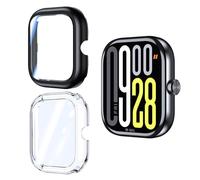 Suttkue for Xiaomi Redmi Watch 5 Screen Protector Case Anti-Fingerprint,Anti-Scratch clear and black