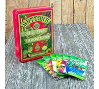 Suttons 1806 Heritage Red Seed Storage Tin Plus Vegetable Lovers' Seed Collection x 8 Seed Packets