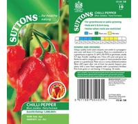 Suttons Seeds Pepper Chilli Bhut Jolokia Fiery Furnace 1 Packet