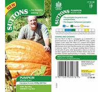 Suttons Seeds Pumpkin Atlantic Giant 1 X Seed Packet