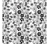 Suttons wrap Printed Patterned Tissue Wrapping Paper Luxury 5 Sheets - Retro Flowers Black and White Floral