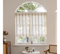 Sutuo Home Boho Valance Curtain 36 inches Tier for Cafe Closet, Short Farmhouse Vintage Tassels Window Treatment Bohemian Embroidery Drape, Rod Pocket 1 Panel 52" W x 36" L, White and Navy Blue