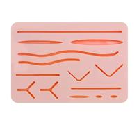 Suture Practice Pad 3 layer Pre-Cut 14 wounds 5x7" For Medical Students, Veterinarian & Nurses for Training And Practice, Reusable Silicon skin suture Pad more durable Protective Febric Mesh (1)