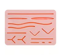 Suture Practice Pad 3 Layer Silicone Suture Kit with 14 Pre-Cut Wounds 15x11CM Reusable Stitching Practice Pad for Medical Students Nurses Vet Techs Training Durable Skin Model with Protective Mesh