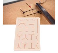 Suture Practice Pad Reusable Silicone Training Skin Model Sature Training Skin Pad with 19 Pre Cut Wounds for Student