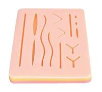 Suture Practice Pad With 14 & 27 Pre-Cut Wounds Silicone Reusable Anatomical 3-Layer Suture Training Pad (14 Wound Pad)