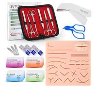 Suture Practice Training Kit for Medical Students, NP Students, Medical Residents Practicing with Large Silicone Lip Suture Pad Tools, Training Videos for