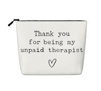 Sutusu Funny Quote Cosmetic Makeup Bag,Travel Canvas Makeup Bag Toiletry Pouch, Novelty Gag Funny Gift for Women Friends Coworkers Bridesmaids Mom Me, Thank You for Being My Unpaid Therapist, One Size