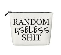 Sutusu Funny Quote Cosmetic Makeup Bag,Travel Canvas Makeup Bag Toiletry Pouch, Novelty Gag Funny Gift for Women Friends Coworkers Bridesmaids Mom Me, Random Useless , One Size