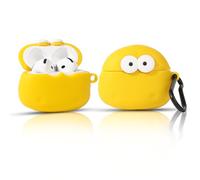 Suublg Case for AirPods 4th Generation Earbuds (2024) with Carabiner, Silicone Charging Protective Cover with Cute Skin Design for AirPods 4 Wireless Headphones