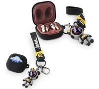 Suublg Case for Samsung Galaxy Buds FE(2023) / Buds2 Pro(2022) / Buds 2(2021) / Buds Pro(2021) / Buds Live(2020) Earbuds with Doll Lanyard, Cute Cartoon Skin Design, Silicone Wireless Cover